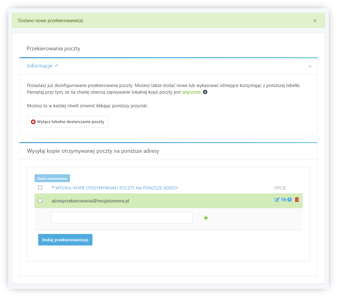 Jak skonfigurować przekierowanie poczty na inny adres e-mail?