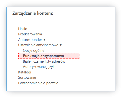 Jak zmienić progi punktacji antyspamowej?