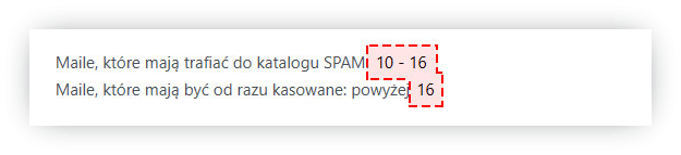 Jak zmienić progi punktacji antyspamowej?